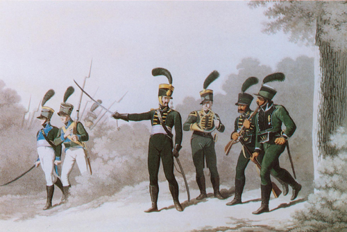 Fu&szlig;j&auml;ger um 1808