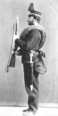 W&uuml;rtt. Artillerist mit Haubajonett um 1866