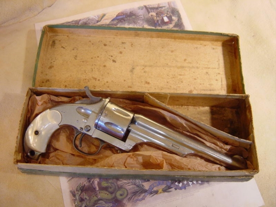 Merwin & Hulbert Pocket Army, fr&uuml;hes Model in der originalen Versandbox